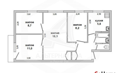 Купить 4-комнатную квартиру, Брест, Центр, б-р Шевченко. Фото 14
