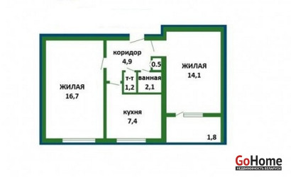 Купить 2-комнатную квартиру, Минск, Пушкина, 36 (Фрунзенский район)