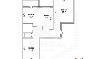 Купить 3-комнатную квартиру, Брест, Центр, ул. Воровского. Фото 10