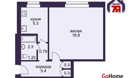 Купить 1-комнатную квартиру, Солигорск, Парковая ул., 9. Фото 15